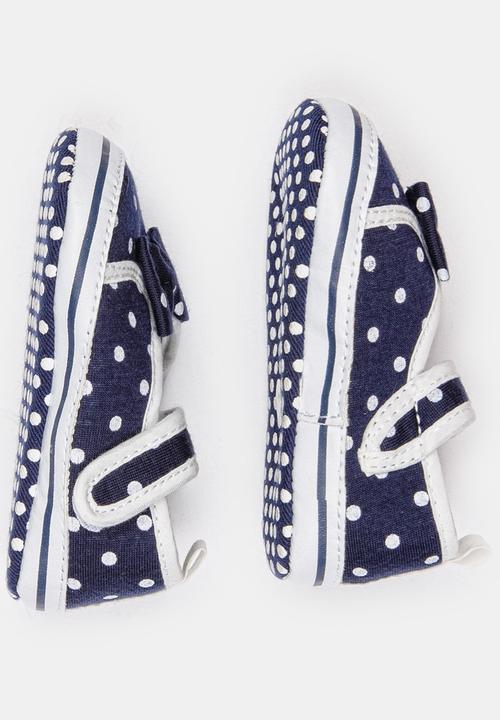 Pop Candy - Girls Spotted Pumps Navy