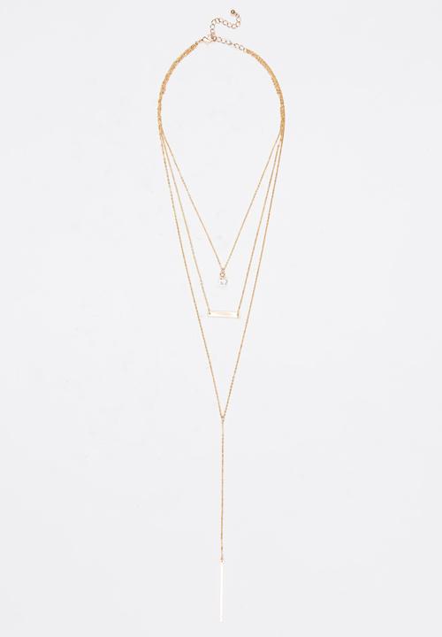 Pop Candy - Girls Multi Layer Necklace Gold