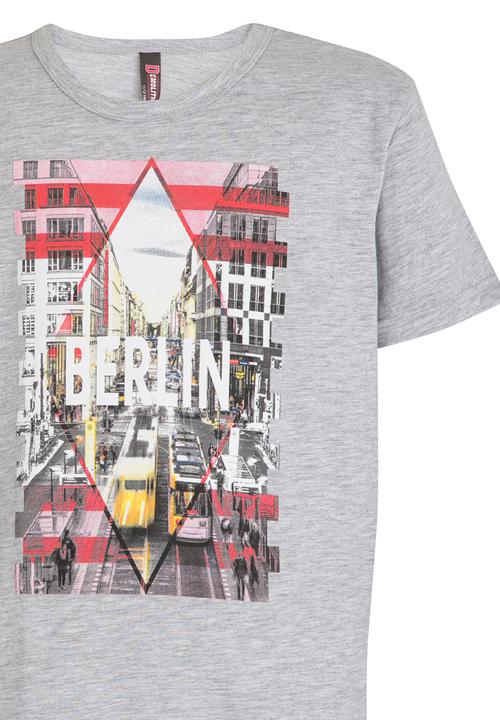Twin Clothing - Printed Boys Tee Grey Melange