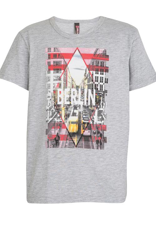 Twin Clothing - Printed Boys Tee Grey Melange