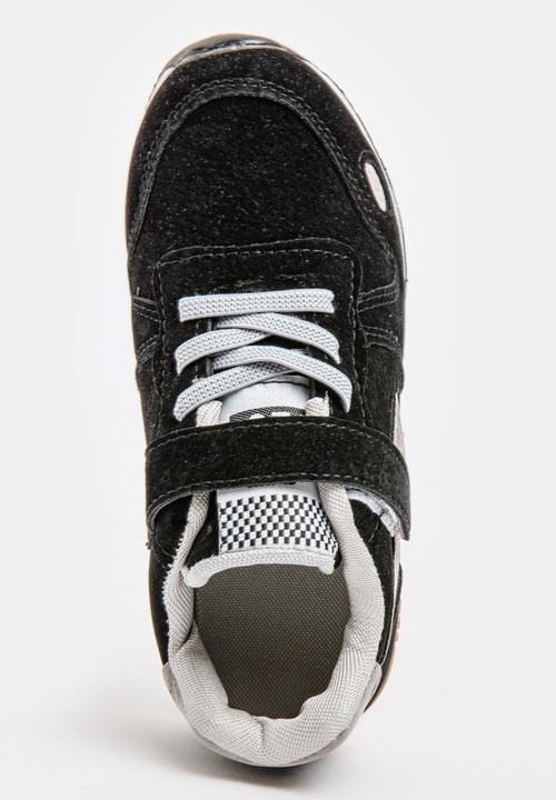 Pop Candy - Boys PU Suede Top Sneakers Black