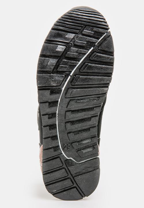 Pop Candy - Boys PU Suede Top Sneakers Black