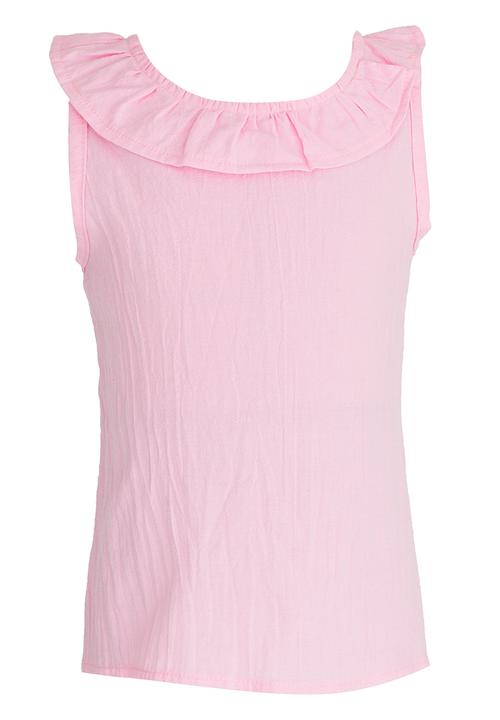 See-Saw - Woven Top with Neck Frill Pale Pink