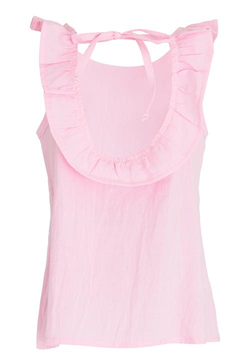 See-Saw - Woven Top with Neck Frill Pale Pink