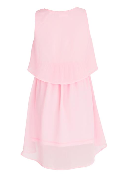Rebel Republic - Chiffon Hi-Low Dress Pale Pink