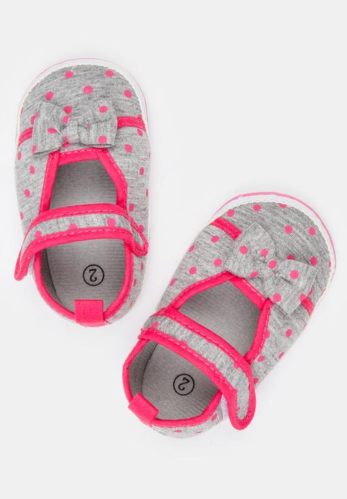 Pop Candy - Girls Spotted Pumps Grey