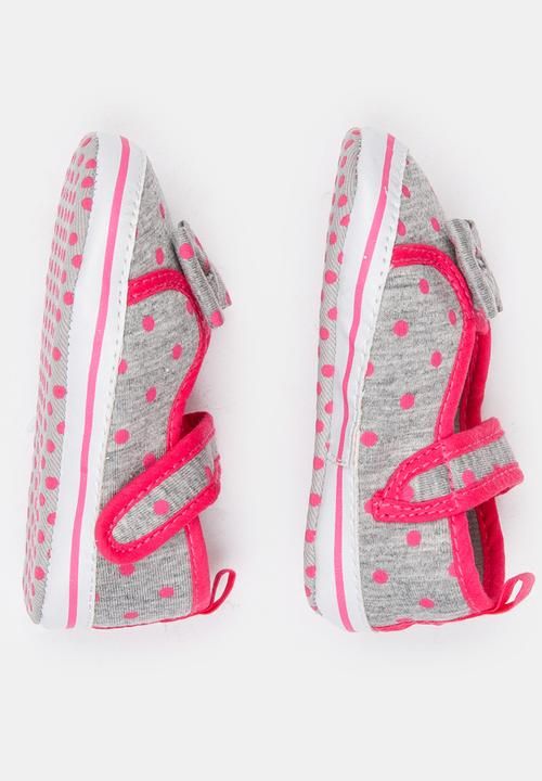 Pop Candy - Girls Spotted Pumps Grey