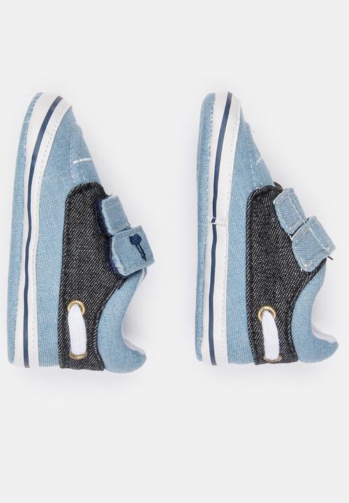 Pop Candy - Boys Velcro Strap Sneaker Blue