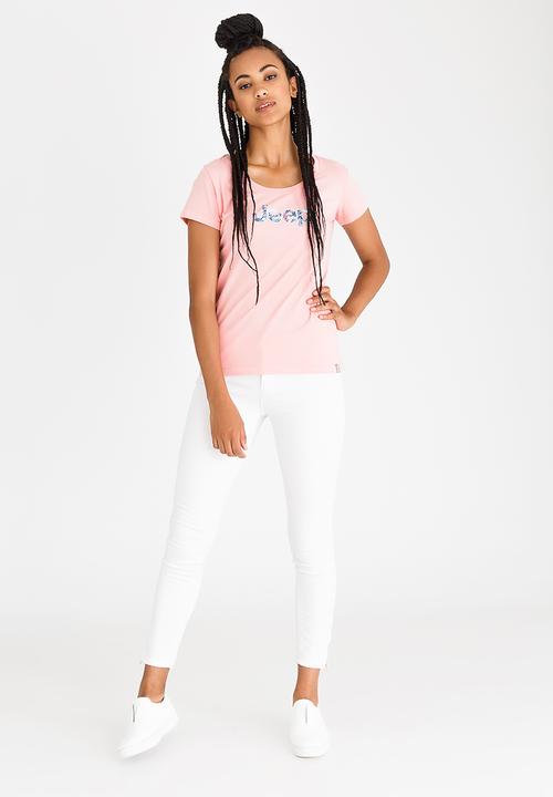 JEEP - Short Sleeve Foil Printed Tee Mid Pink