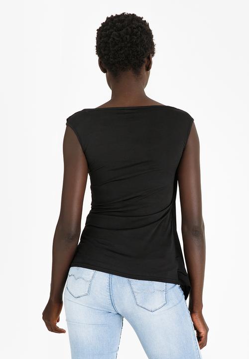 edit - Drape Wrap Over Top Black