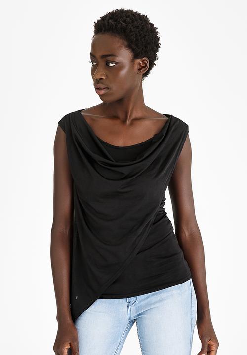 edit - Drape Wrap Over Top Black