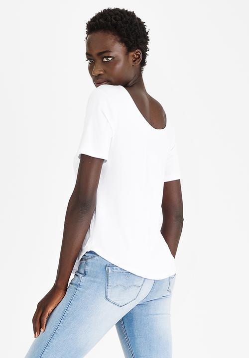 edit - Lace Inset T-shirt White