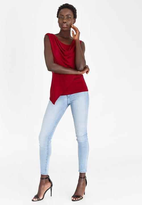 edit - Drape Wrap Over Top Dark Red