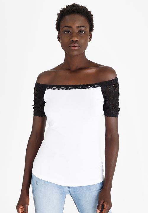 edit - Lace Detail T-shirt White