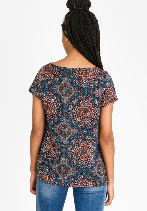 JEEP - Printed Peasant Blouse Multi-colour