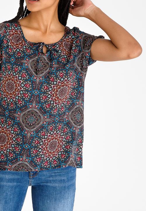 JEEP - Printed Peasant Blouse Multi-colour