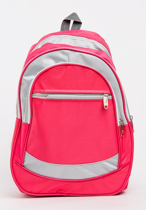 Pop Candy - Girls Colour Block Backpack Dark Pink