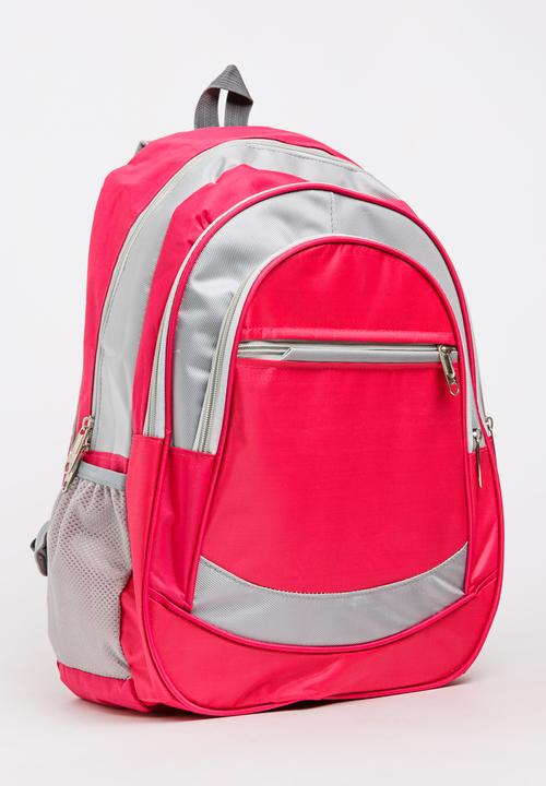 Pop Candy - Girls Colour Block Backpack Dark Pink