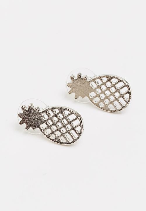 Pop Candy - Girls Pineapple Earrings Silver