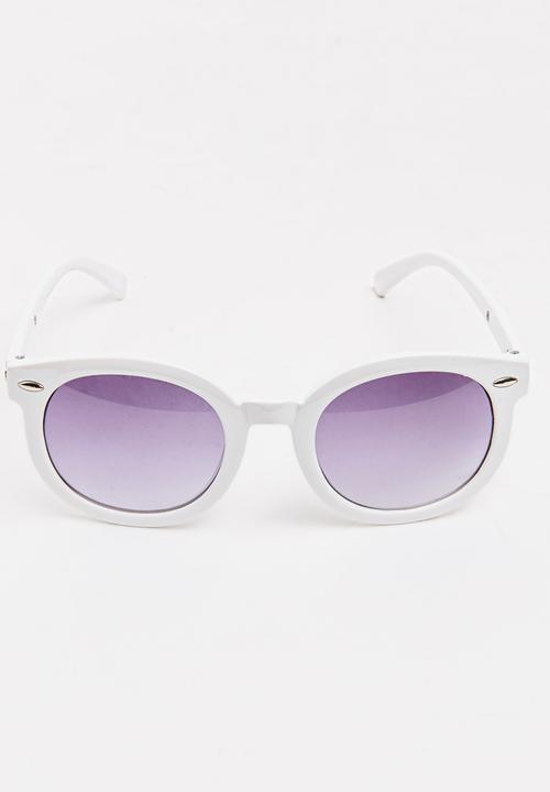 Pop Candy - Girls Round Sunglasses White