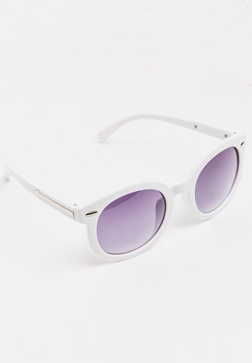 Pop Candy - Girls Round Sunglasses White