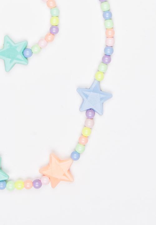 Pop Candy - Girls Star Necklace and Bracelet Set Multi-colour