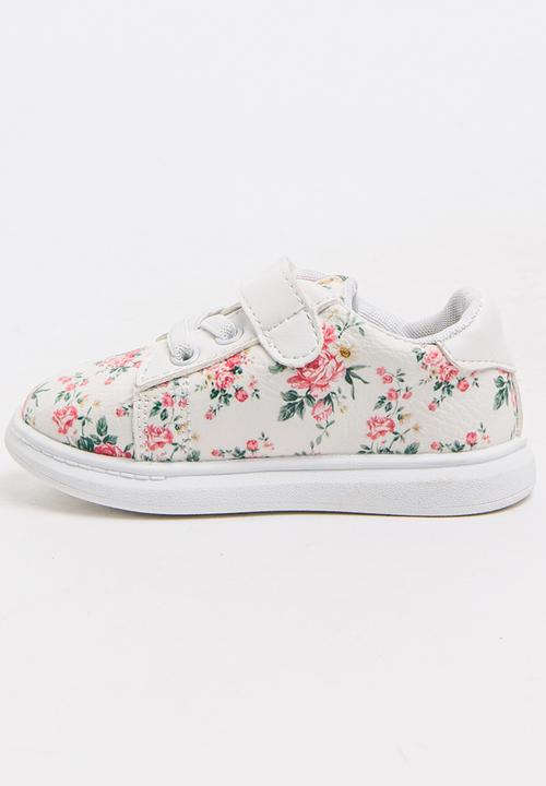 Pop Candy - Girls Floral Printed Sneaker White
