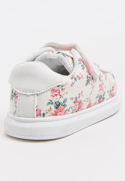 Pop Candy - Girls Floral Printed Sneaker White