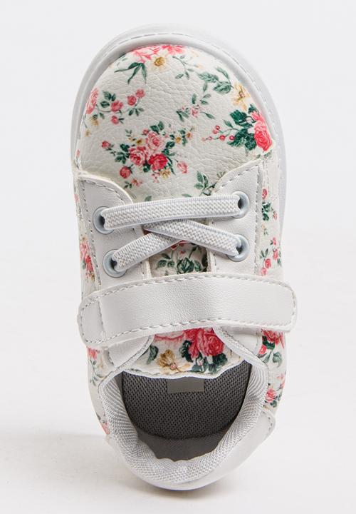 Pop Candy - Girls Floral Printed Sneaker White