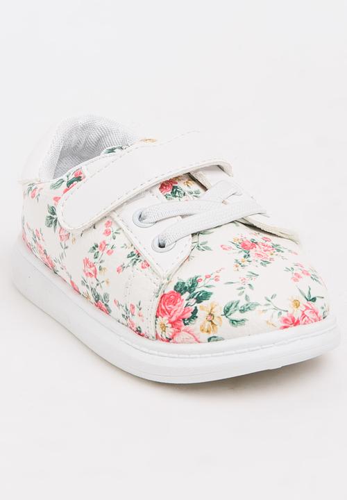 Pop Candy - Girls Floral Printed Sneaker White