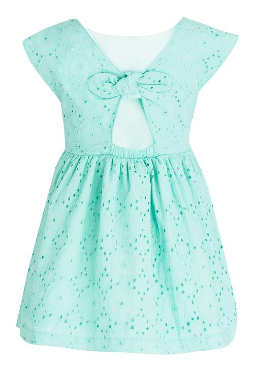 See-Saw - Anglaise Dress with Back Tie Green