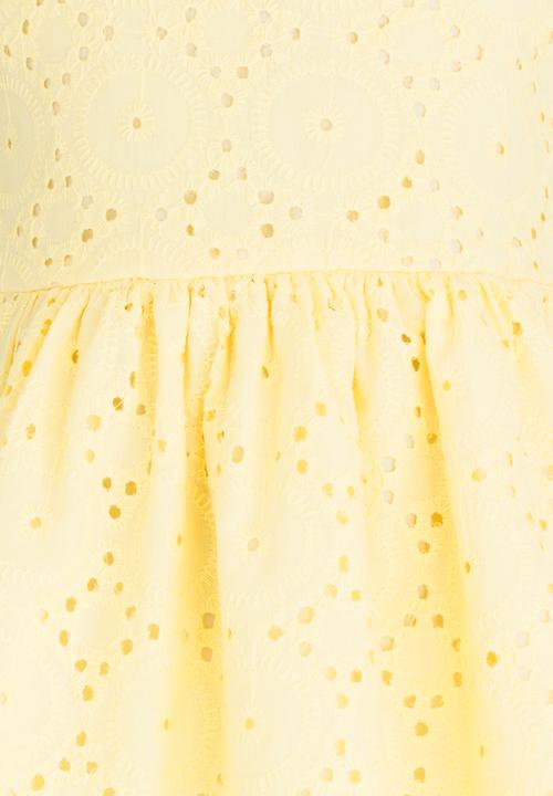 See-Saw - Anglaise Dress with Back Tie Yellow