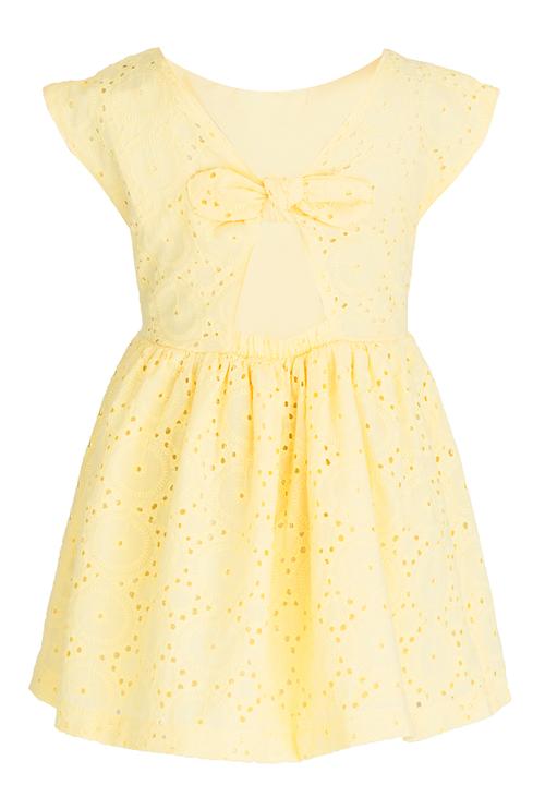 See-Saw - Anglaise Dress with Back Tie Yellow