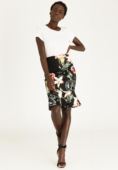 edit - Flute Hem Midi Skirt Multi-colour