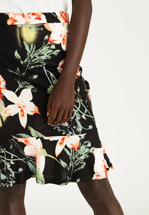 edit - Flute Hem Midi Skirt Multi-colour