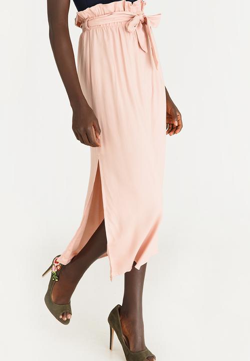 STYLE REPUBLIC - Paperbag Midi Skirt Pale Pink