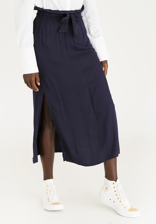 STYLE REPUBLIC - Paperbag Midi Skirt Navy