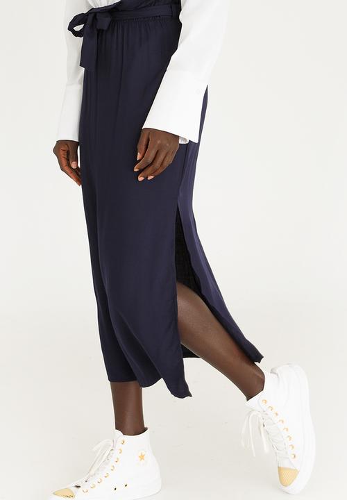STYLE REPUBLIC - Paperbag Midi Skirt Navy