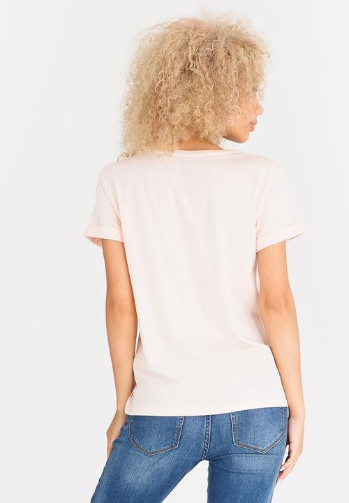 GUESS - Short Sleeve Logo Tee Pale Pink