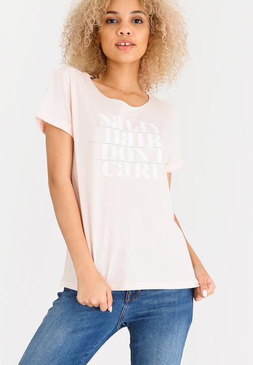 GUESS - Short Sleeve Logo Tee Pale Pink