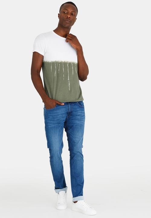 Sassoon - Crew Neck Paint Splatter Khaki Green