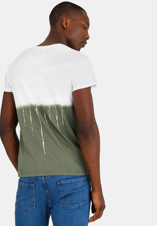 Sassoon - Crew Neck Paint Splatter Khaki Green