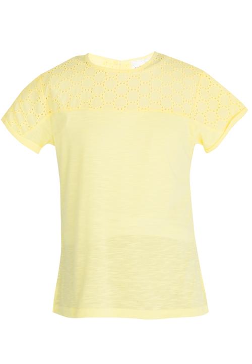 Pop Candy - Woven Flower Embellished Top Yellow