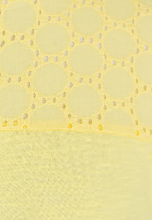 Pop Candy - Woven Flower Embellished Top Yellow