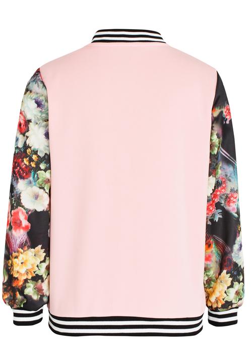 Pop Candy - Floral Sleeve Bomber Jacket Multi-colour