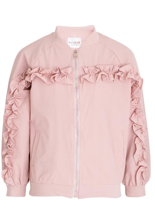 Pop Candy - Frill Detail Bomber Pale Pink