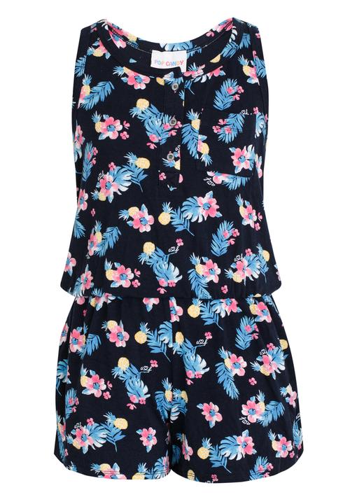 Pop Candy - Girls Printed Playsuit Navy