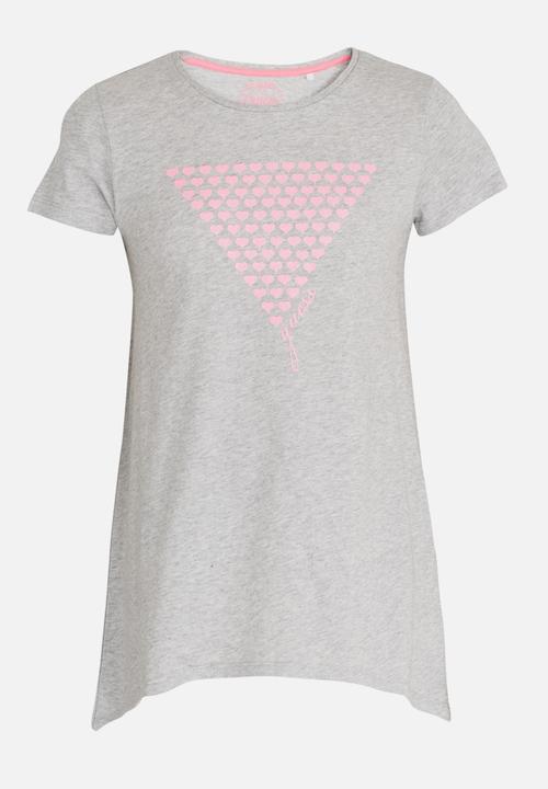 GUESS - Girls Tri Hearts Tee Grey
