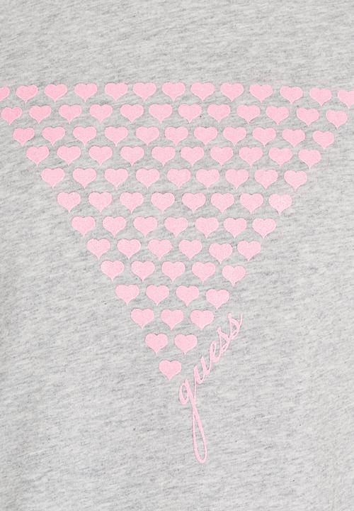 GUESS - Girls Tri Hearts Tee Grey