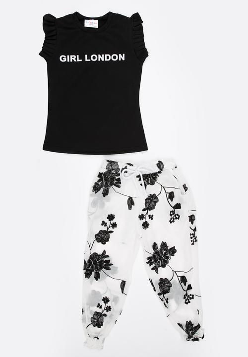 Pop Candy - Top and Pants Set Black